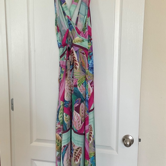 NWT, Zara Tropical Satin Midid Dress, Size Small - Picture 4 of 7